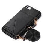 Carcasa COOL para iPhone 7 / 8 / SE (2020) / SE (2022) Colgante Wallet Negro