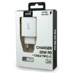 Cargador Red COOL Entrada TIPO-C PD + Cable Tipo C 1,2 metros (20W)