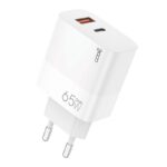 Cargador Red Universal Ultra Fast PD Tipo-C + USB COOL (65W + Cable Tipo-C) GaN Blanco