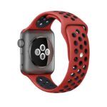 Correa COOL para Apple Watch Series 1 / 2 / 3 / 4 / 5 / 6 / 7 / 8 / 9 / SE (42 / 44 / 45 mm) Sport Rojo-Negro