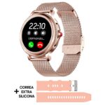 Smartwatch Metal + Silicona COOL Dover Rosa (Llamadas, Salud, Deporte, Correa Extra)